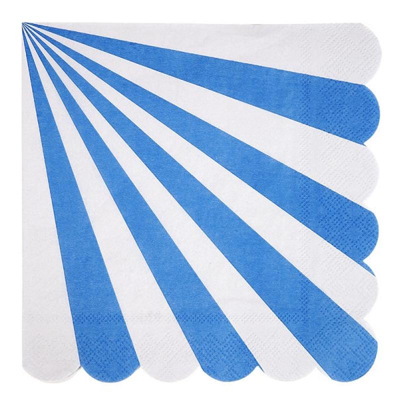 Blue Stripe Large Paper Napkins By Meri Meri